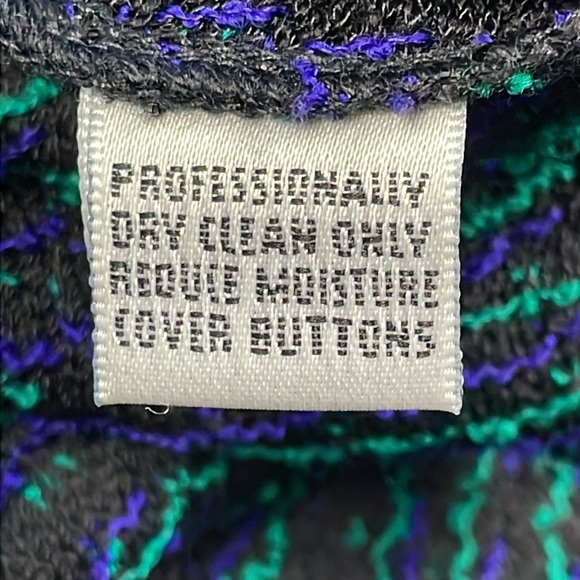 SOLD St John Signature Santana Knit Longline Cardigan Sweater Plaid Quiet Lux L - Picture 8 of 9